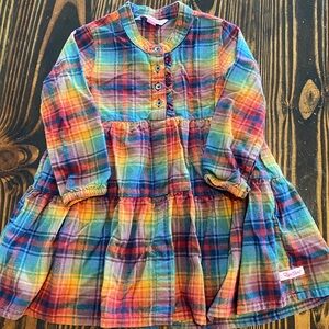 Ruffle Butts plaid long sleeve dress size 3T
